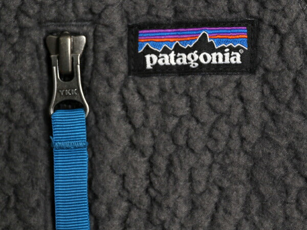パタゴニア レトロ パイル ジャケット キッズ S 130cm 程/ 21年製 PATAGONIA アウトドア ボア フリース ブルゾン ハイネック 子供用 グレー