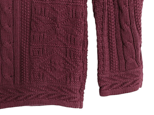 80s USA製 エルエルビーン コットン ケーブル ニット カーディガン レディース XL ヴィンテージ LLビーン 羽織り 前開き 無地 モックネック