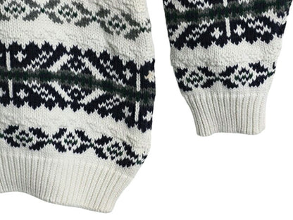 90s OLD GAP ノルディック 立体編み コットン ニット セーター メンズ XL オールド ギャップ 大きいサイズ 3D ヘビーウェイト マルチカラー