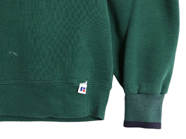 90s USA製 ラッセル 無地 スウェット メンズ レディース L 古着 90年代 オールド RUSSELL トレーナー 前V クルーネック スエット ツートン
