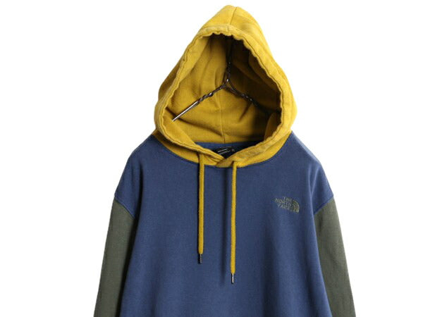 ノースフェイス スウェット フード パーカー メンズ L 古着 The North Face 裏起毛 トレーナー プルオーバー クレイジー 3色 ワンポイント