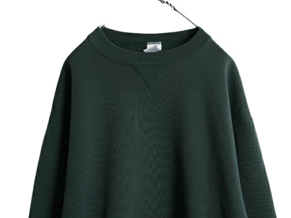 90s USA製 ラッセル 無地 スウェット メンズ レディース L / 古着 90年代 オールド RUSSELL トレーナー 前V 裏起毛 スエット クルーネック