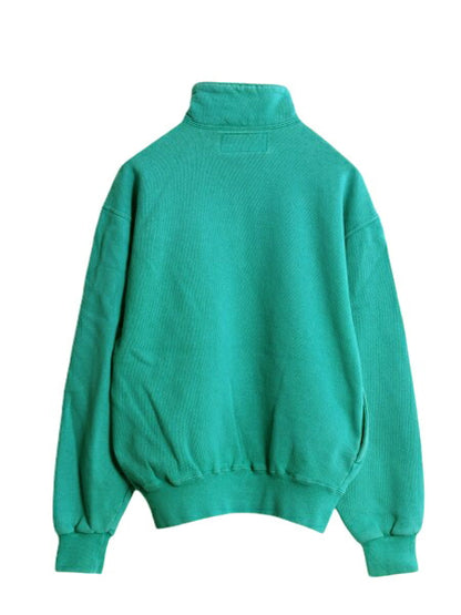 80s 90s USA製 エルエルビーン ラッセル 別注 ハーフジップ スウェット メンズ S 無地 ポケット付き LLBean RUSSELL 裏起毛 ハイネック 緑