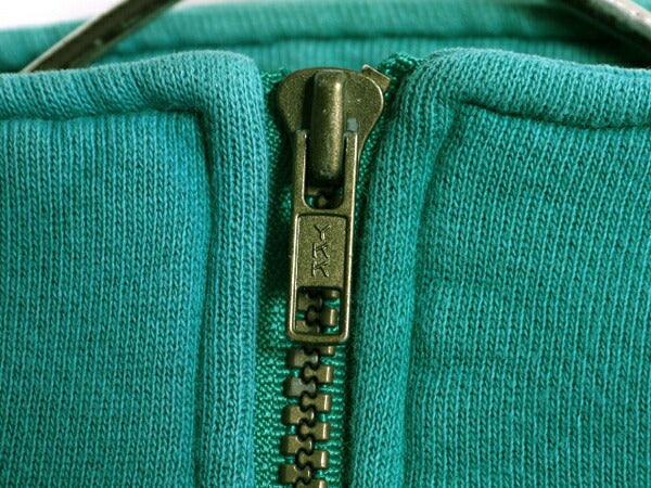 80s 90s USA製 エルエルビーン ラッセル 別注 ハーフジップ スウェット メンズ S 無地 ポケット付き LLBean RUSSELL 裏起毛 ハイネック 緑