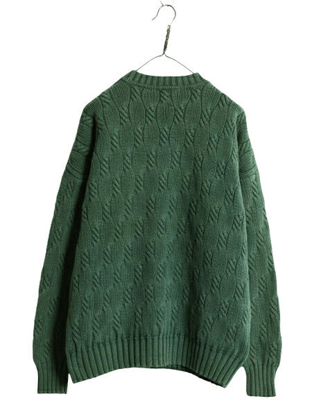 90s OLD GAP コットン ケーブル ニット セーター メンズ XL / オールド ギャップ ヘビーウェイト 無地 モックネック 大きいサイズ 旧タグ
