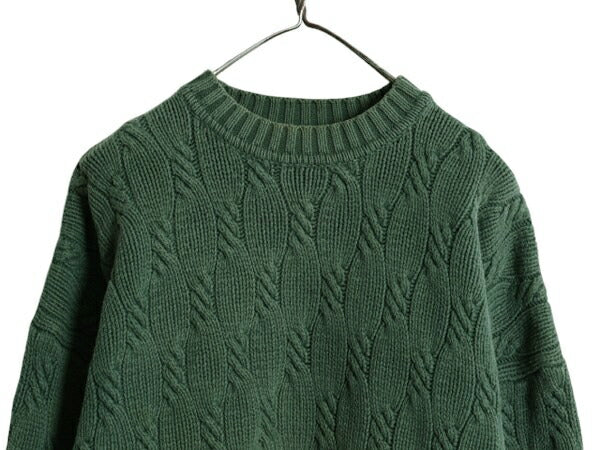 90s OLD GAP コットン ケーブル ニット セーター メンズ XL / オールド ギャップ ヘビーウェイト 無地 モックネック 大きいサイズ 旧タグ