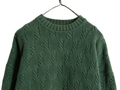 90s OLD GAP コットン ケーブル ニット セーター メンズ XL / オールド ギャップ ヘビーウェイト 無地 モックネック 大きいサイズ 旧タグ