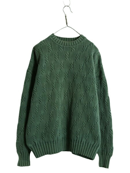 90s OLD GAP コットン ケーブル ニット セーター メンズ XL / オールド ギャップ ヘビーウェイト 無地 モックネック 大きいサイズ 旧タグ