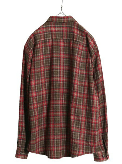 00s OLD GAP チェック 長袖 シャツ メンズ L 古着 00年代 旧タグ オールド ギャップ ウール 混 ポケット付き マルチカラー 長袖シャツ ネル