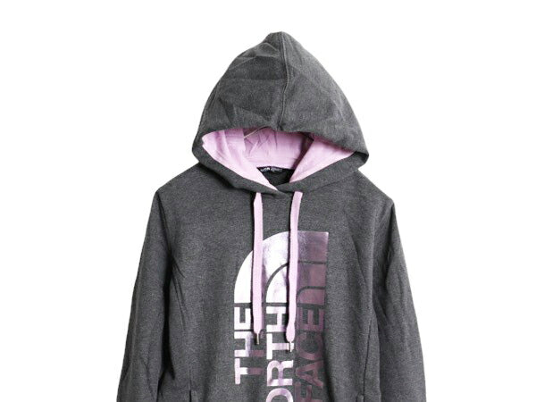 ノースフェイス プリント スウェット フード パーカー レディース М The North Face プルオーバー 裏起毛 トレーナー アウトドア ツートン