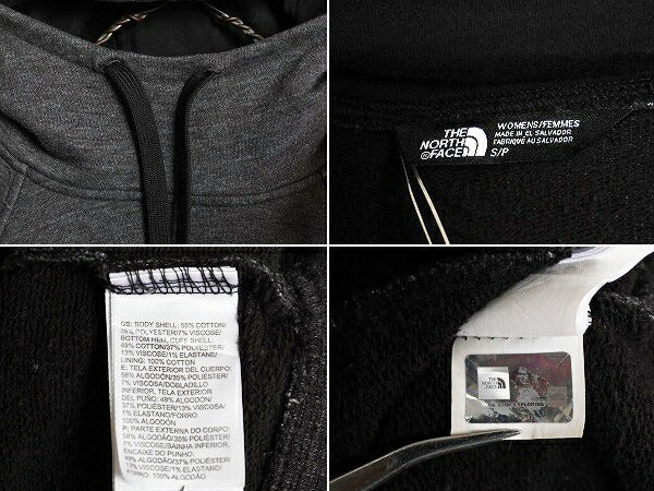 ノースフェイス スウェット フード パーカー レディース S The North Face プルオーバー 裏起毛 アウトドア ハイネック ロゴ 刺繍 ツートン