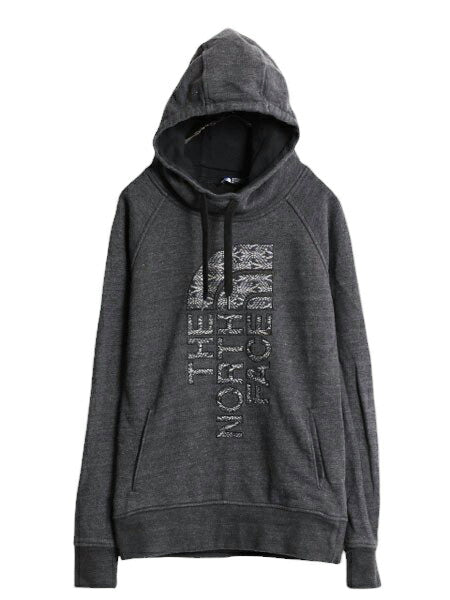 ノースフェイス スウェット フード パーカー レディース S The North Face プルオーバー 裏起毛 アウトドア ハイネック ロゴ 刺繍 ツートン