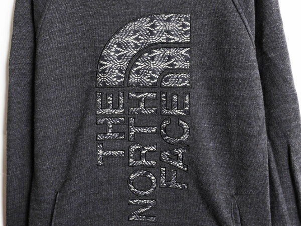 ノースフェイス スウェット フード パーカー レディース S The North Face プルオーバー 裏起毛 アウトドア ハイネック ロゴ 刺繍 ツートン