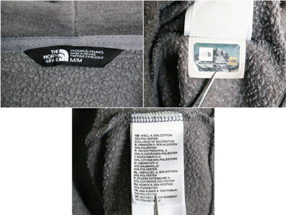 US企画 ノースフェイス プリント スウェット フード パーカー レディース M / The North Face プルオーバー トレーナー 限定 袖プリント 灰