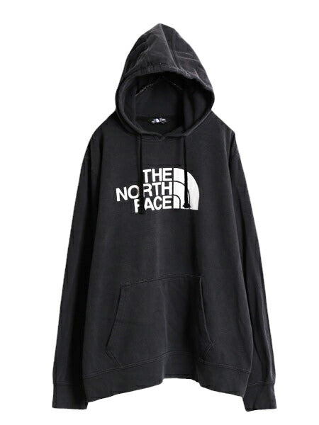 US企画 ノースフェイス プリント スウェット フード パーカー メンズ XL 古着 The North Face トレーナー スエット プルオーバー ブラック