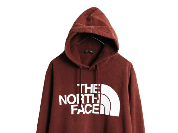 ノースフェイス プリント スウェット フード パーカー メンズ XL / The North Face プルオーバー 裏起毛 トレーナー アウトドア ブラウン