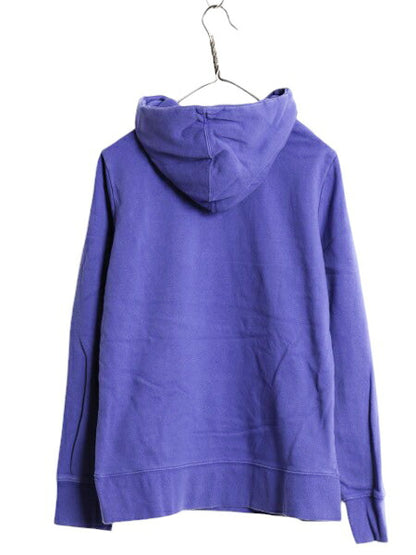 US企画 ノースフェイス プリント スウェット フード パーカー レディース L 古着 The North Face プルオーバー 裏起毛 トレーナー パープル
