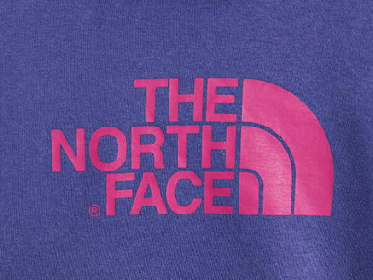 US企画 ノースフェイス プリント スウェット フード パーカー レディース L 古着 The North Face プルオーバー 裏起毛 トレーナー パープル