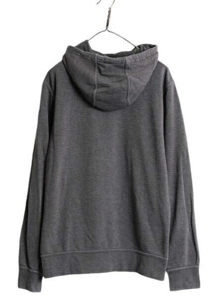 ノースフェイス プリント スウェット フード パーカー メンズ L 古着 The North Face 裏起毛 トレーナー プルオーバー アウトドア ツートン