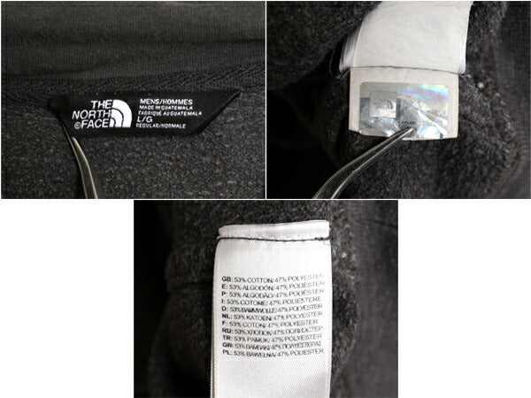 ノースフェイス プリント スウェット フード パーカー メンズ L 古着 The North Face 裏起毛 トレーナー プルオーバー アウトドア ツートン