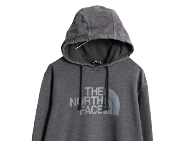 ノースフェイス プリント スウェット フード パーカー メンズ L 古着 The North Face 裏起毛 トレーナー プルオーバー アウトドア ツートン