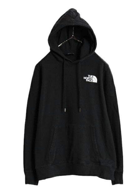 ノースフェイス 両面 プリント スウェット フード パーカー レディース М / 古着 The North Face トレーナー アウトドア プルオーバー 黒