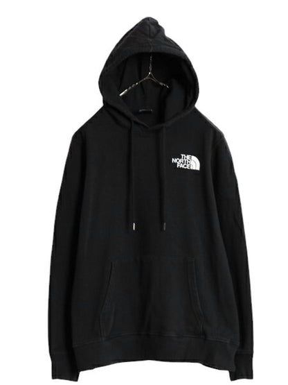 ノースフェイス 両面 プリント スウェット フード パーカー レディース М / 古着 The North Face トレーナー アウトドア プルオーバー 黒