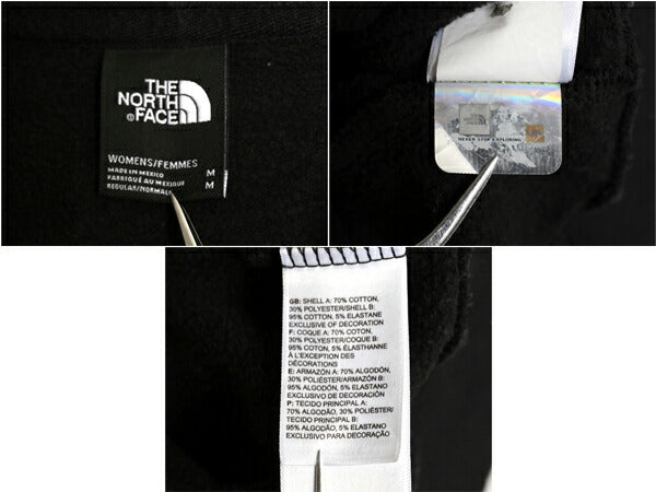 ノースフェイス 両面 プリント スウェット フード パーカー レディース М / 古着 The North Face トレーナー アウトドア プルオーバー 黒