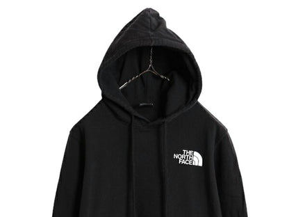 ノースフェイス 両面 プリント スウェット フード パーカー レディース М / 古着 The North Face トレーナー アウトドア プルオーバー 黒