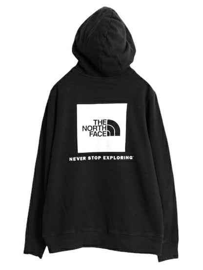ノースフェイス 両面 プリント スウェット フード パーカー レディース М / 古着 The North Face トレーナー アウトドア プルオーバー 黒