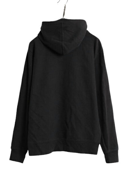 ノースフェイス プリント スウェット フード パーカー メンズ L 古着 The North Face アウトドア プルオーバー 裏起毛 トレーナー ブラック