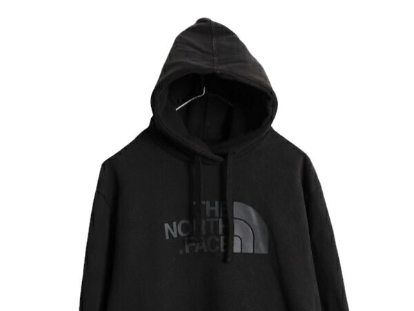 ノースフェイス プリント スウェット フード パーカー メンズ L 古着 The North Face アウトドア プルオーバー 裏起毛 トレーナー ブラック