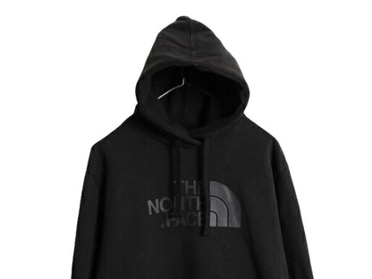 ノースフェイス プリント スウェット フード パーカー メンズ L 古着 The North Face アウトドア プルオーバー 裏起毛 トレーナー ブラック