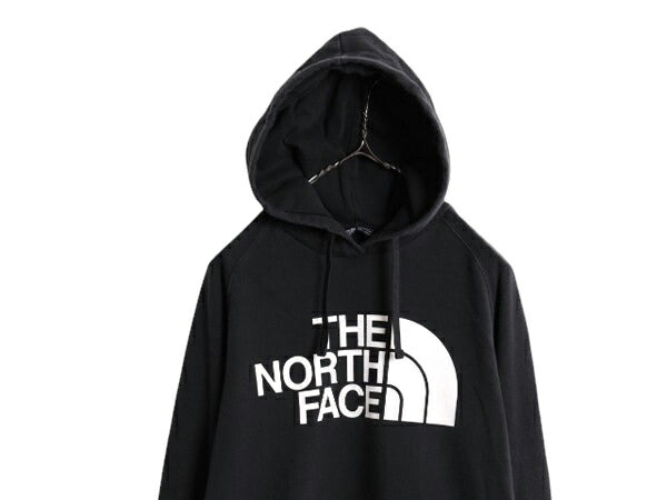 ノースフェイス プリント スウェット フード パーカー レディース М The North Face アウトドア プルオーバー 裏起毛 トレーナー ブラック