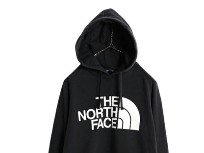 ノースフェイス プリント スウェット フード パーカー レディース М The North Face アウトドア プルオーバー 裏起毛 トレーナー ブラック
