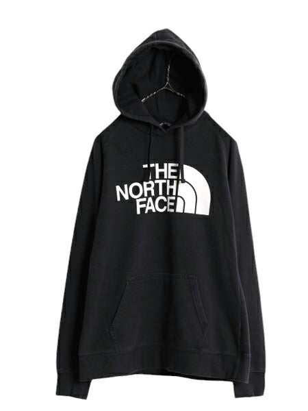 ノースフェイス プリント スウェット フード パーカー レディース М The North Face アウトドア プルオーバー 裏起毛 トレーナー ブラック