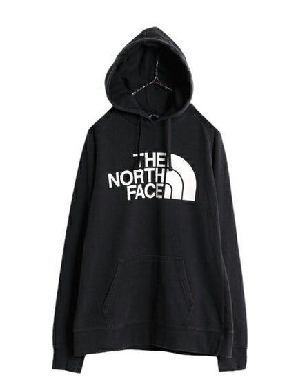 ノースフェイス プリント スウェット フード パーカー レディース М The North Face アウトドア プルオーバー 裏起毛 トレーナー ブラック