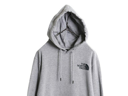 US企画 ノースフェイス プリント スウェット フード パーカー メンズ S / 古着 The North Face 裏起毛 トレーナー 灰 プルオーバー グレー