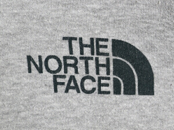 US企画 ノースフェイス プリント スウェット フード パーカー メンズ S / 古着 The North Face 裏起毛 トレーナー 灰 プルオーバー グレー
