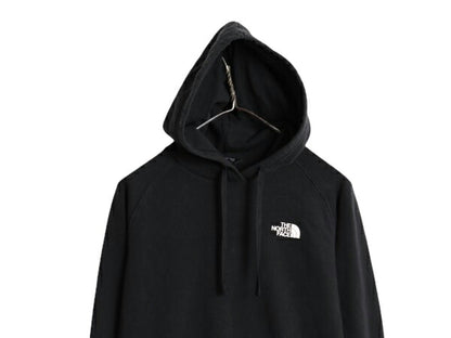 US企画 ノースフェイス 両面 プリント スウェット フード パーカー レディース S 古着 The North Face プルオーバー 裏起毛 トレーナー 黒