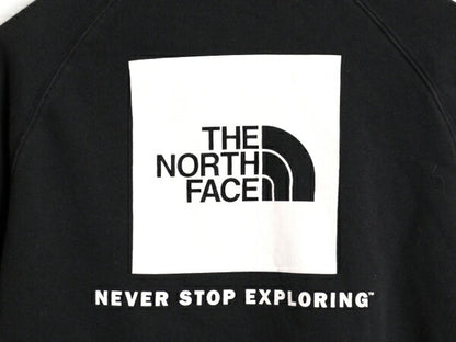 US企画 ノースフェイス 両面 プリント スウェット フード パーカー レディース S 古着 The North Face プルオーバー 裏起毛 トレーナー 黒