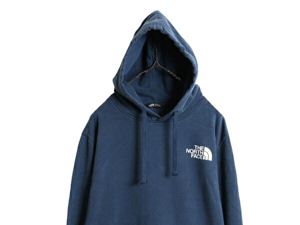 ノースフェイス 両面 プリント スウェット フード パーカー メンズ L / The North Face プルオーバー 裏起毛 トレーナー アウトドア ブルー