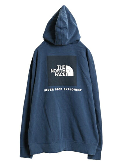ノースフェイス 両面 プリント スウェット フード パーカー メンズ L / The North Face プルオーバー 裏起毛 トレーナー アウトドア ブルー
