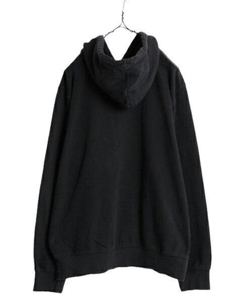 ノースフェイス プリント スウェット フード パーカー メンズ L 古着 The North Face プルオーバー 裏起毛 トレーナー アウトドア ブラック