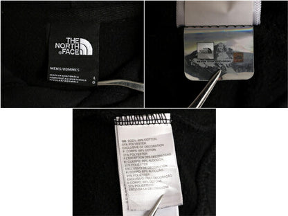 ノースフェイス プリント スウェット フード パーカー メンズ L 古着 The North Face プルオーバー 裏起毛 トレーナー アウトドア ブラック