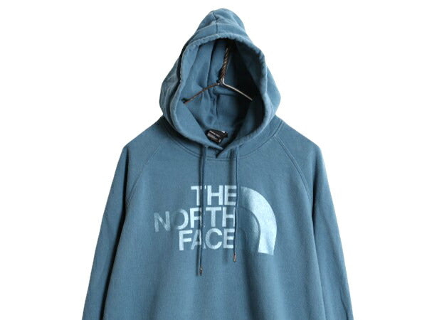 ノースフェイス プリント スウェット フード パーカー レディース XL / 古着 The North Face 裏起毛 トレーナー プルオーバー アウトドア