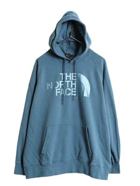 ノースフェイス プリント スウェット フード パーカー レディース XL / 古着 The North Face 裏起毛 トレーナー プルオーバー アウトドア
