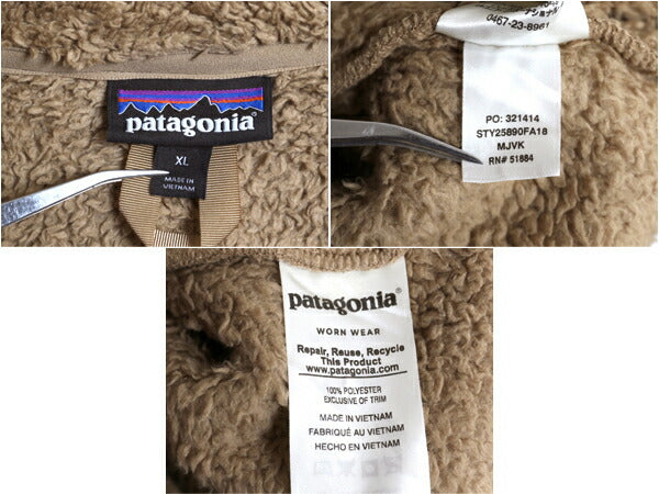 18年製 パタゴニア ロスガトス ハーフジップ メンズ XL / 古着 Patagonia アウトドア フリース ジャケット プルオーバー 毛長 パイル ボア