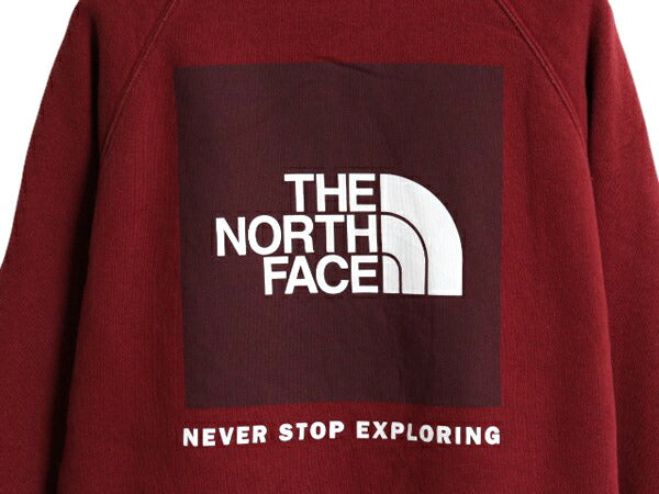 US企画 ノースフェイス 両面 プリント スウェット フード パーカー レディース M 古着 The North Face プルオーバー トレーナー アウトドア