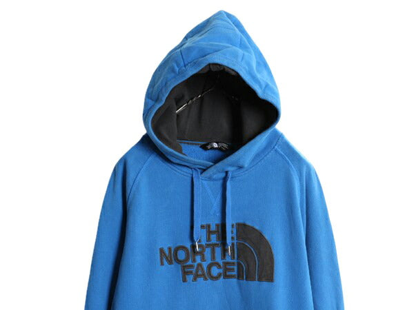 US企画 ノースフェイス ロゴ 刺繍 スウェット フード パーカー メンズ L The North Face プルオーバー トレーナー アウトドア 前V ツートン